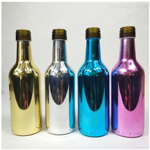 UV电镀玻璃瓶 气泡酒 洋酒电镀酒瓶