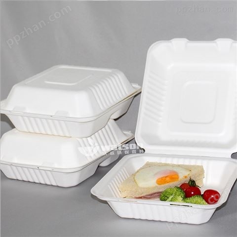 9寸三格可降解餐盒简餐外卖打包盒环保餐具